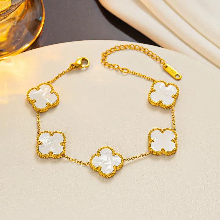 White Van Cleef Inspired Bracelet