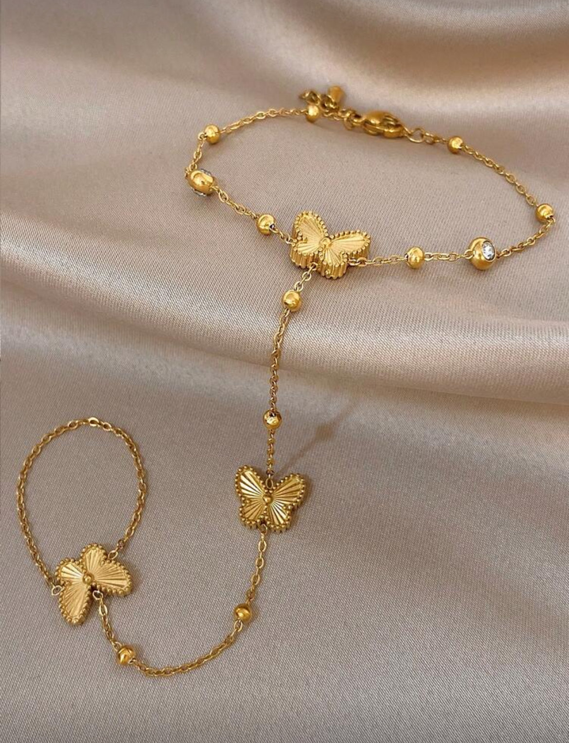 Butterfly Hand Chain - Gold