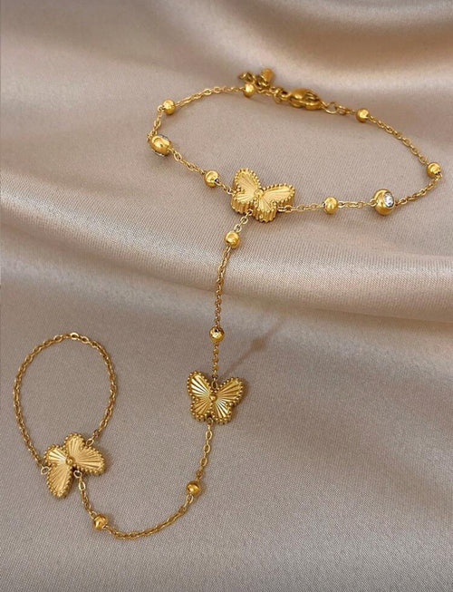 Butterfly Hand Chain - Gold