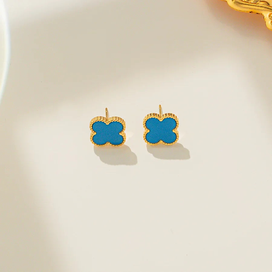 Blue Van Cleef Inspired Earrings