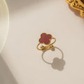 Burgundy Van Cleef Inspired Ring