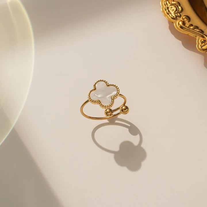 Cream Van Cleef Inspired Ring