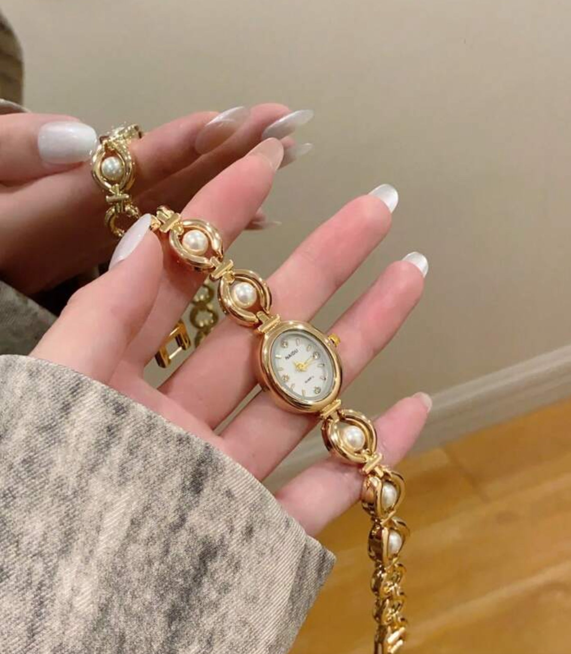 White pearl watch
