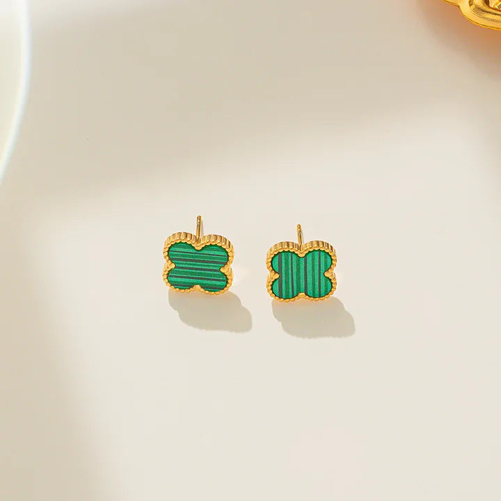 Green Van Cleef Inspired Earrings